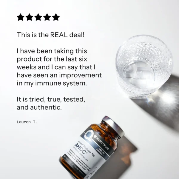 Quality of Life Kinoko Platinum AHCC 750mg, 60 Vegicaps - Image 2