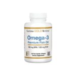 California Gold Nutrition Omega-3 Premium Fish Oil – 100 Fish Gelatin Softgels (180 mg EPA / 120 mg DHA)
