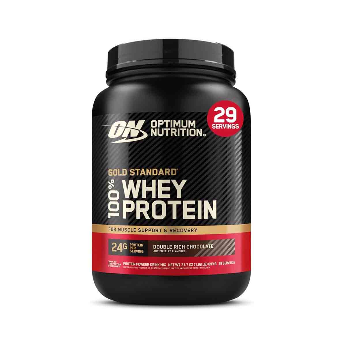 ok2 Optimum Nutrition Gold Standard 100% Whey Protein – Double Rich Chocolate (2 lb) - Image 1