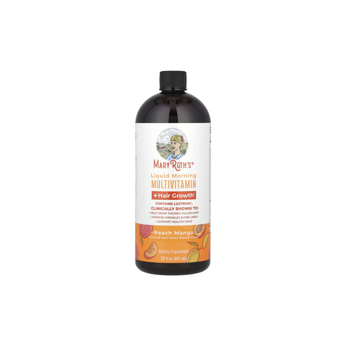 263 MaryRuth’s Liquid Morning Multivitamin + Hair Growth – Peach Mango (887 ml / 30 fl oz) - Image 1