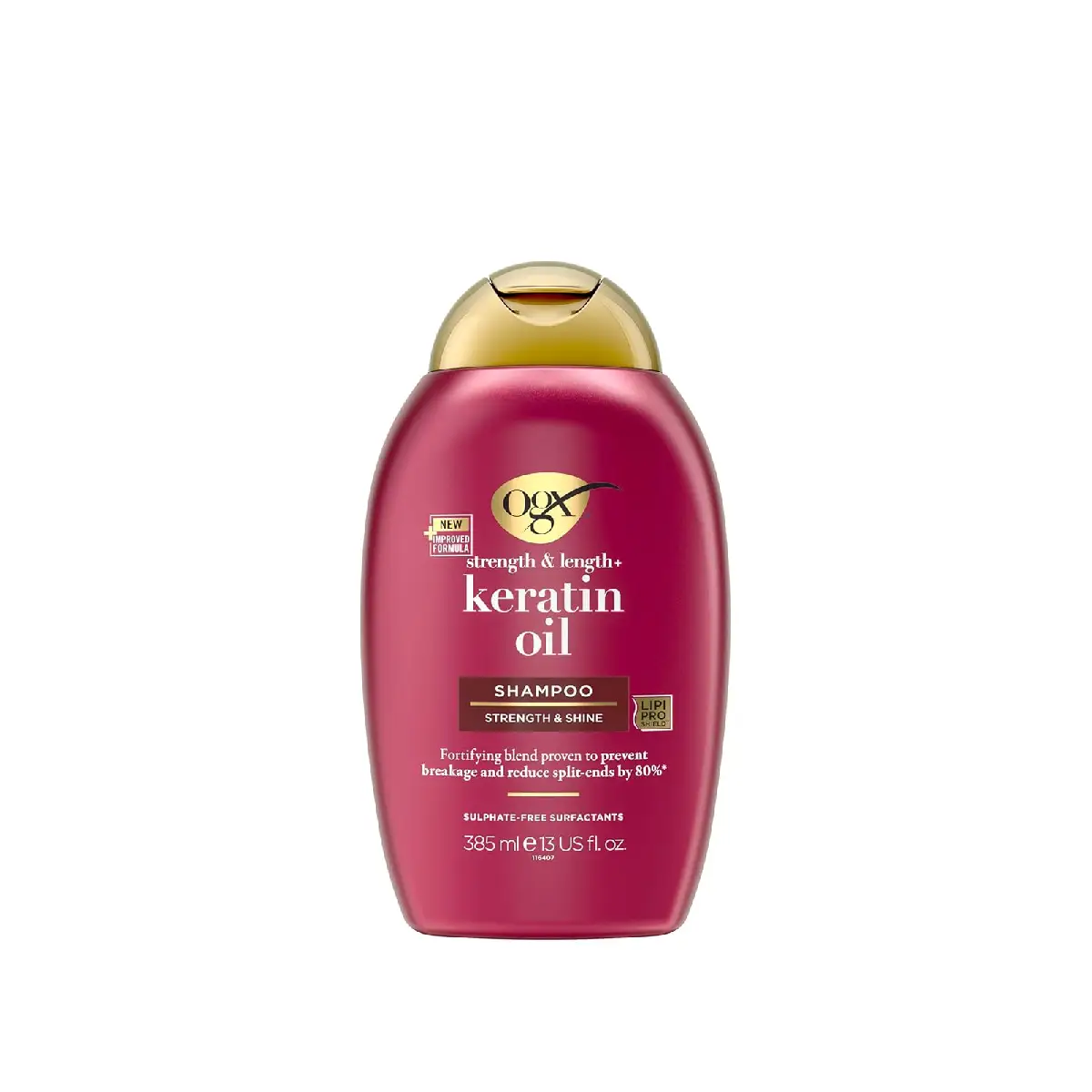 OGX Strength & Length Keratin Oil Shampoo 385ml - Image 1