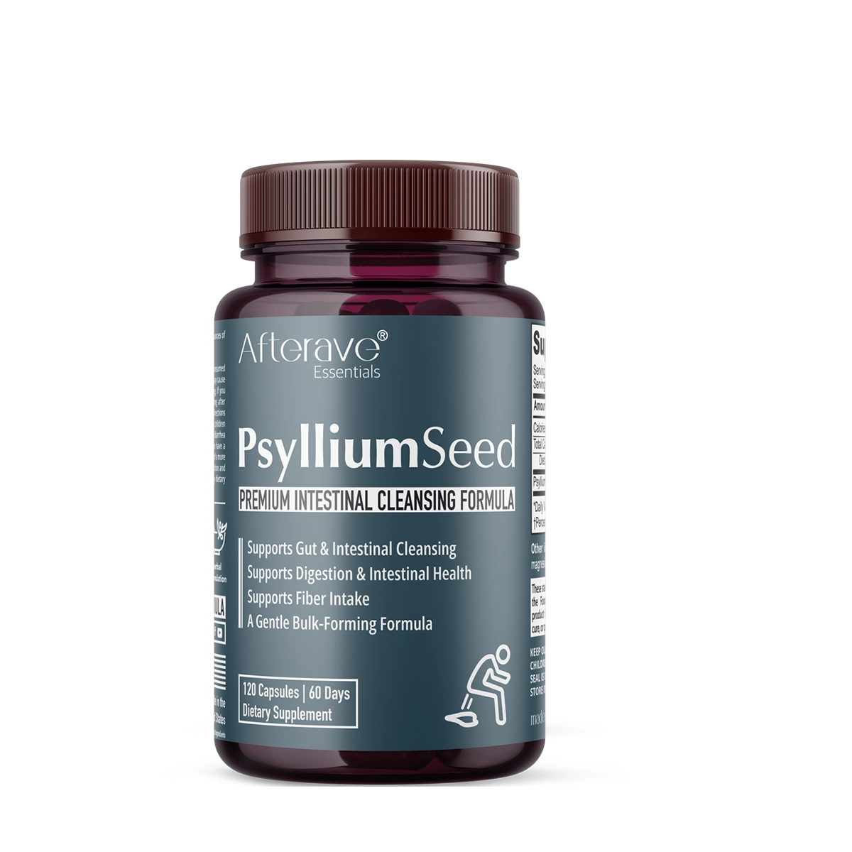 Afterave Psyllium Seed Premium Intestinal Cleanse – 120 Capsules - Image 1