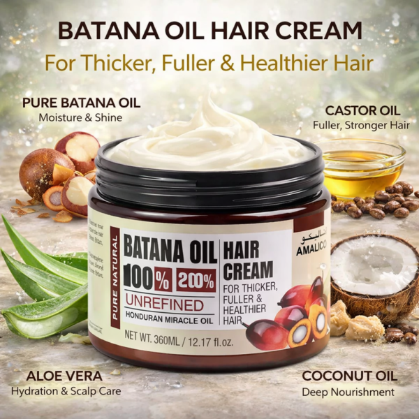 Pure Natural Batana Oil Hair Cream 100% Natural Hair Moisturizing Treatment 360ml - Image 2