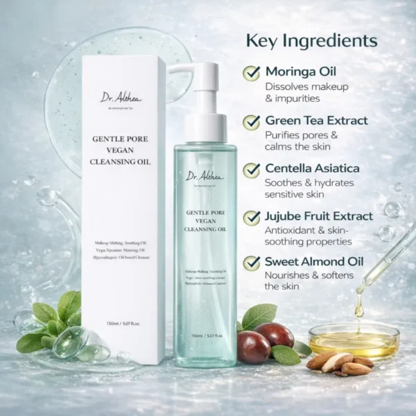 Dr. Althea Gentle Pore Vegan Cleansing Oil – Makeup Remover & Face Cleanser 150ml - Image 2
