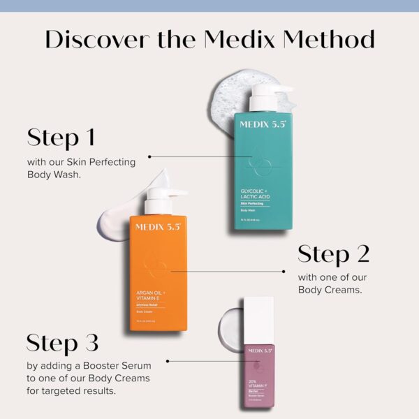 Medix 5.5 Body Cream with Argan Oil & Vitamin E – Orange 444ml - Image 3