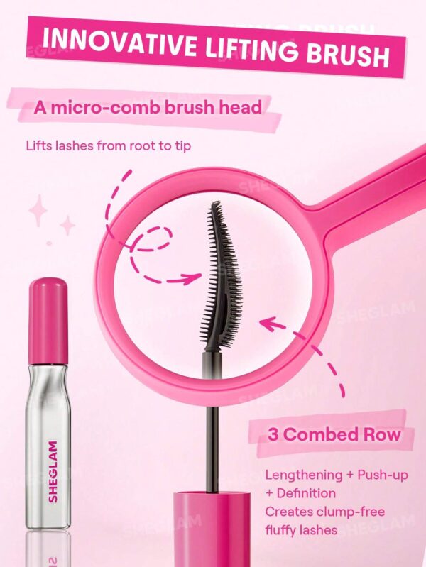 SHEGLAM Lashlighter Up & Out Volumizing & Curling Mascara (Pink) 8ml - Image 3