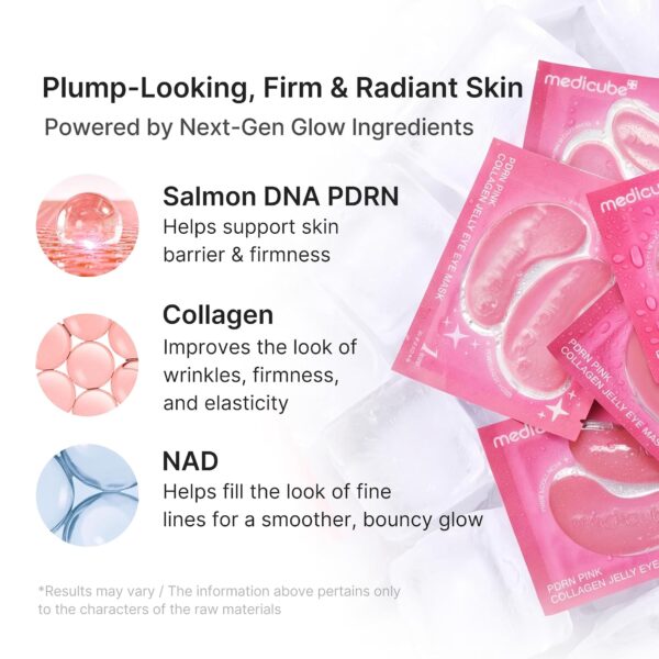 Medicube PDRN Pink Collagen Jelly Eye Mask 50 Pairs - Image 3
